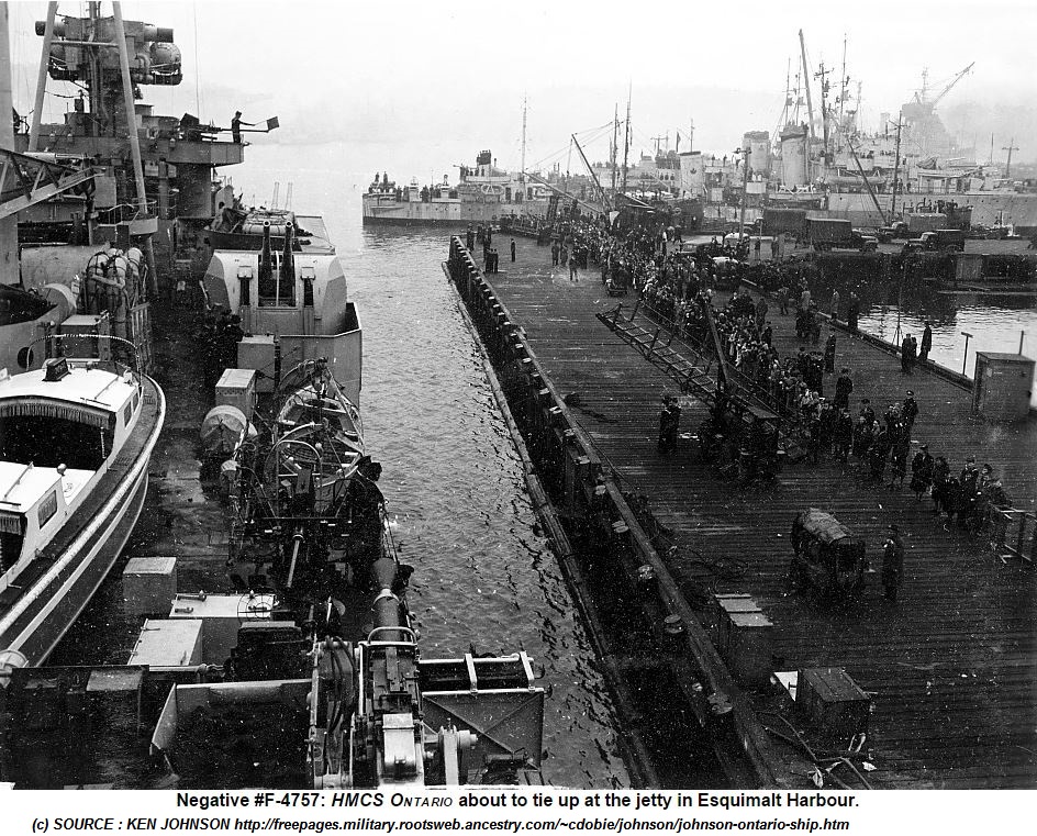 HMCS ONTARIO NOVEMBER 1945 PETIT-DIEULOIS