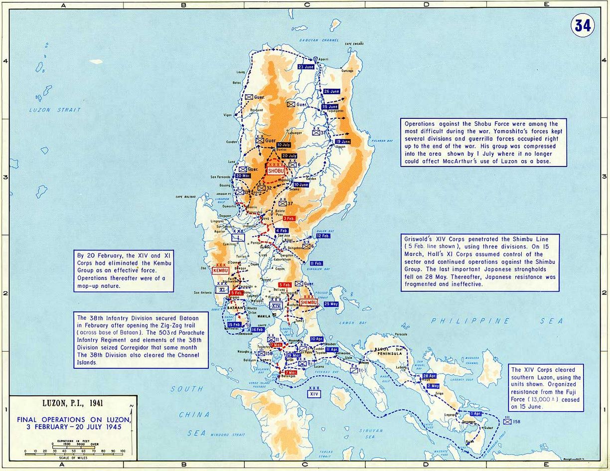 PHILIPPINES -MANILA -END OF BATTLE OF LUZON