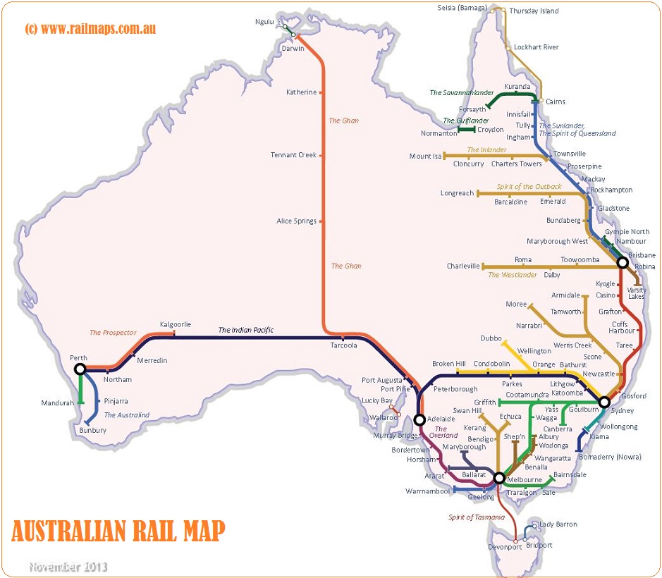 AUSTRALIAN RAIL MAPS PETIT-DIEULOIS