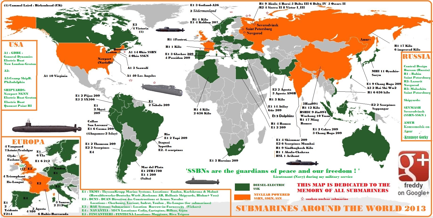 SUBMARINES AROUND THE WORLD THE MAP DIEULOIS