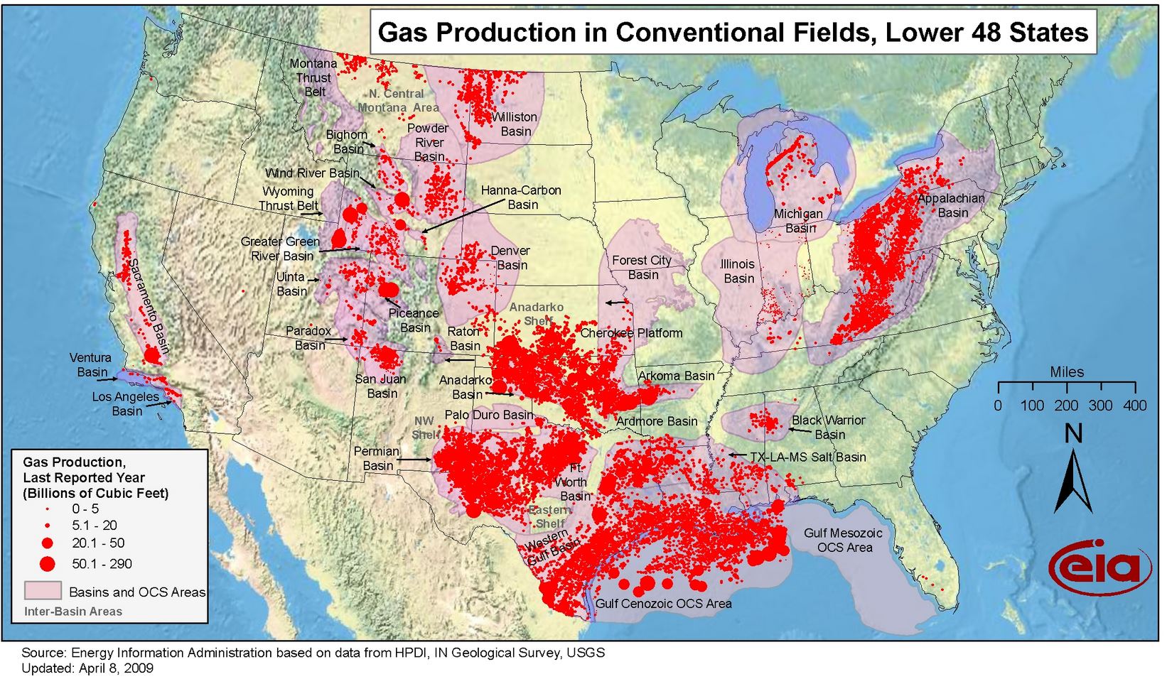 US GAS MAP  (c) EIA PETIT-DIEULOIS